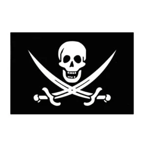 Adhesivo bandera Pirata sables