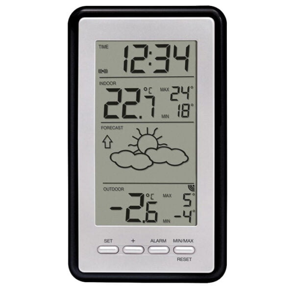 Reloj digital con indicador de temperatura