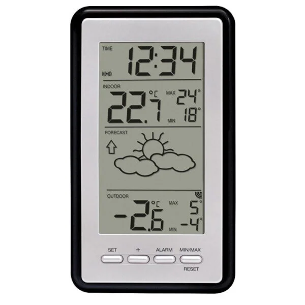 Reloj digital con indicador de temperatura