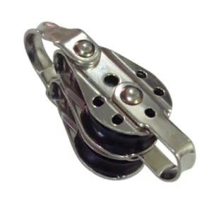 Polea doble con arraigo máx. 6 mm Ø