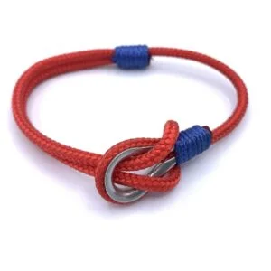 Pulsera de cuerda roja y azul